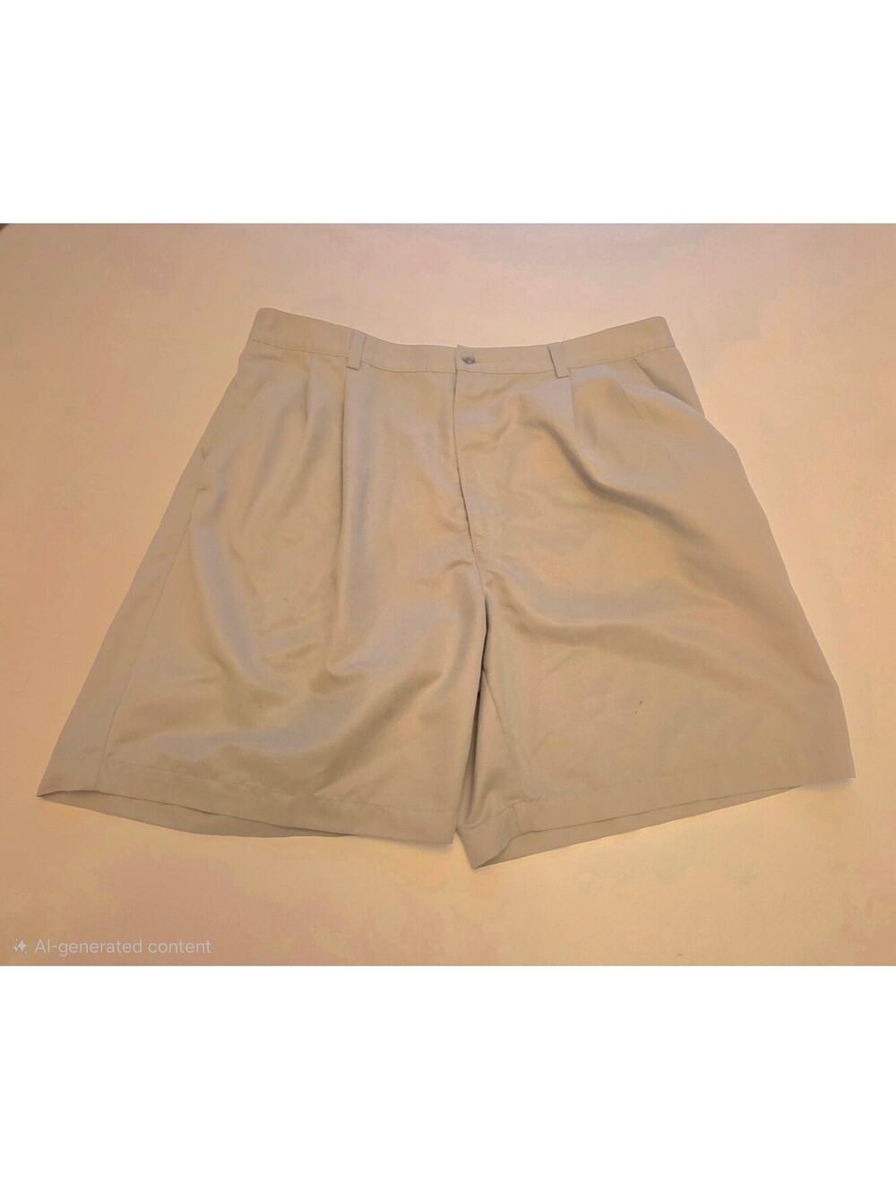 Croft & Barrow Men's Beige Polyester Shorts Size 38